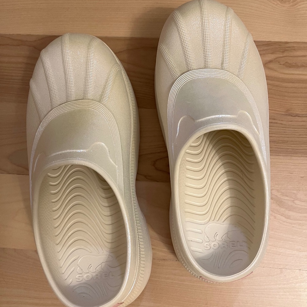 Sorel Cream Slip-On Clogs